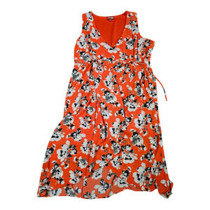 Downing Studio 3X Red Floral Sleeveless V-Neck Dress